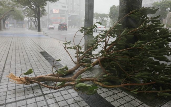 Powerful typhoon batters Okinawa, churns to Japan mainland