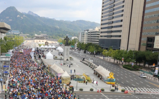 [Photo News] From Gwanghwamun to Han River on foot