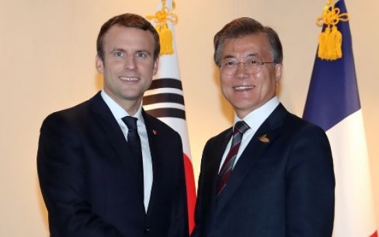 Moon, Macron to hold talks on N. Korea, bilateral ties