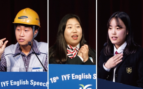 3 awarded grand prize in IYF English Speech Contest