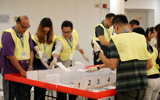 Hong Kong democracy camp heads for stunning polls win: local media