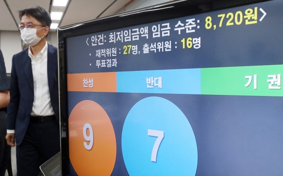 Next year’s minimum wage set at 8,720 won