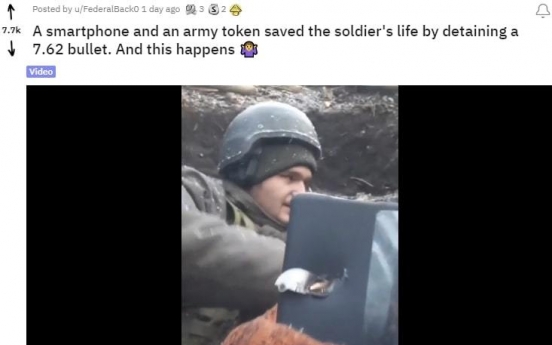 Video showing Ukrainian soldier 