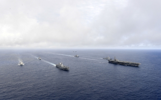US nuclear-powered supercarrier, S. Korean naval fleet conduct military drills