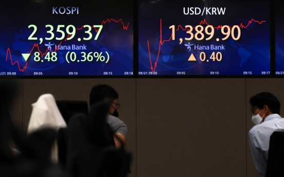 Seoul stocks open lower on fret over aggressive rate hikes by Fed