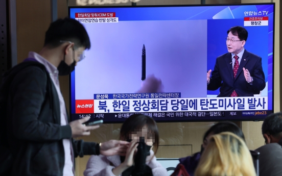 N.Korea fires ICBM ahead of S. Korea-Japan summit