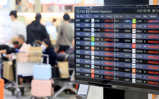 Blustery Children’s Day disrupts flight operation on Jeju Island