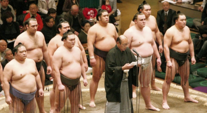 The opening of a new year sumo tournament in Tokyo