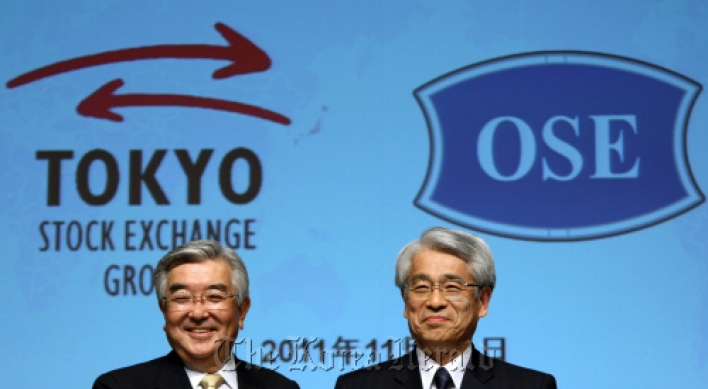 Japan’s bourses to merge in 2013