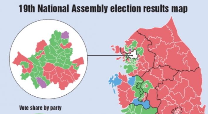 19th National Assembly election results map