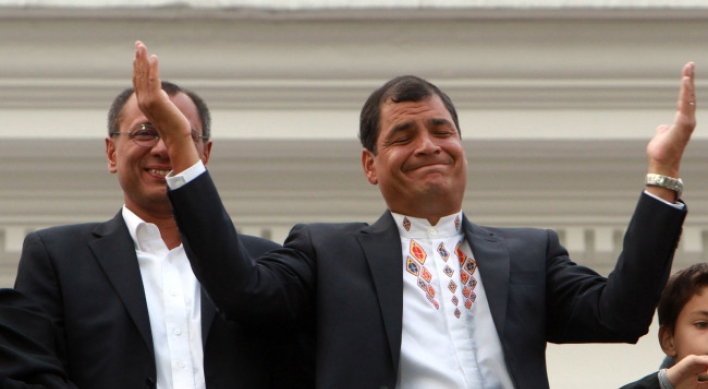 Ecuador leader celebrates 2nd re-election