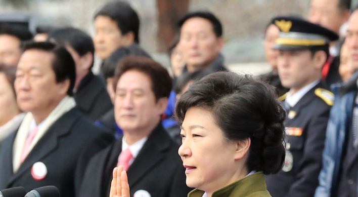 Park Geun-hye sworn in as South Korea’s new president.