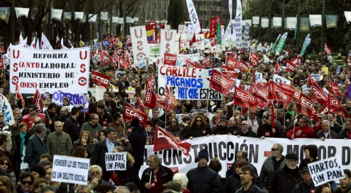 Large anti-austerity protests in Spain