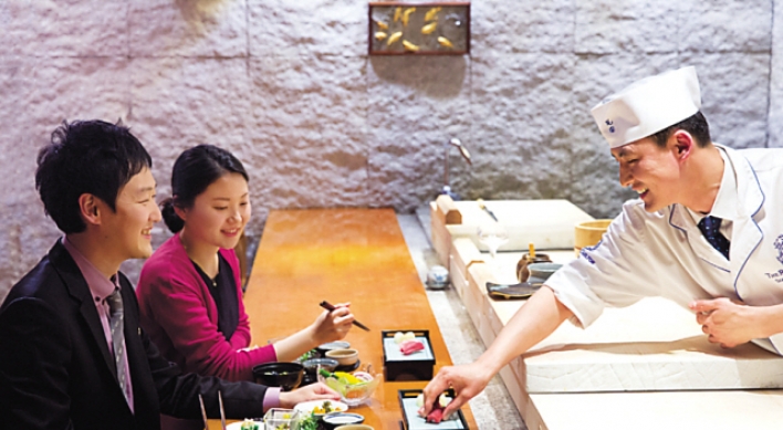 Omakase dishes at The Ritz-Carlton, Seoul