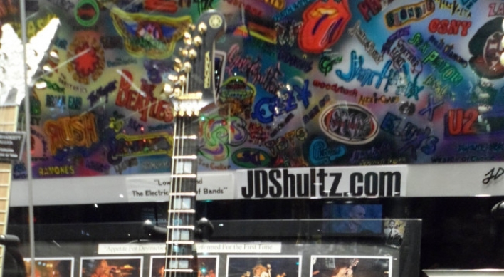 Korean rock star’s treasured guitar on display in Hollywood