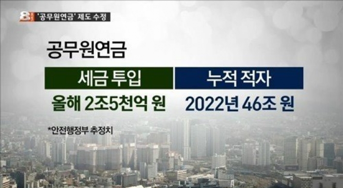 공무원 연금 삭감 추진, 퇴직 공무원은 제외