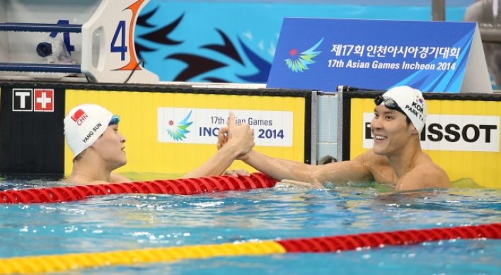 [Asian Games] Park Tae-hwan reaches 400ｍ freestyle final