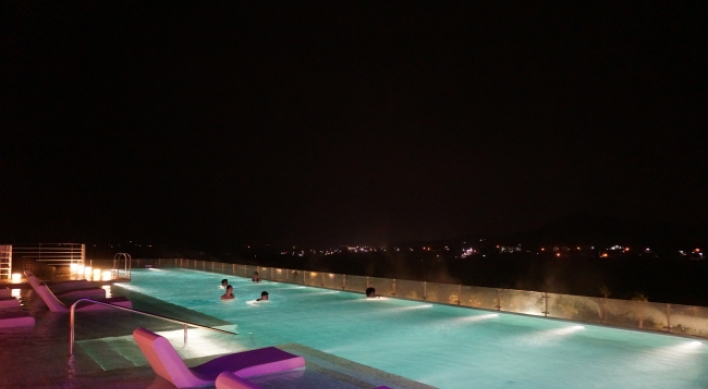 Lively music and spa at night on Jeju