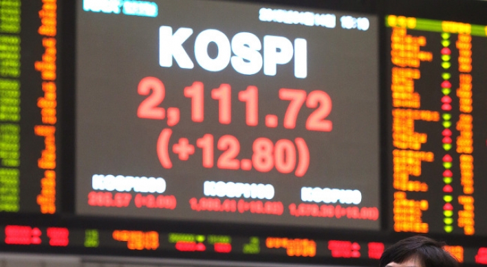 Seoul shares top 2,100 points