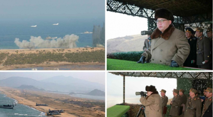 Kim inspects landing drills, orders enemies be buried at sea