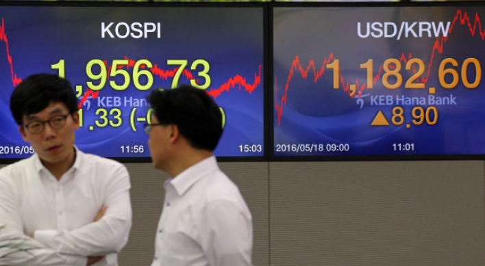 Korean stocks close lower on institutional selling