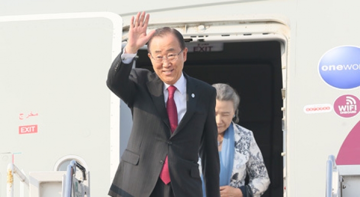 U.N. chief arrives in Korea as presidential speculation grows