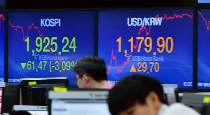 Seoul stocks plunge 3% on Brexit result