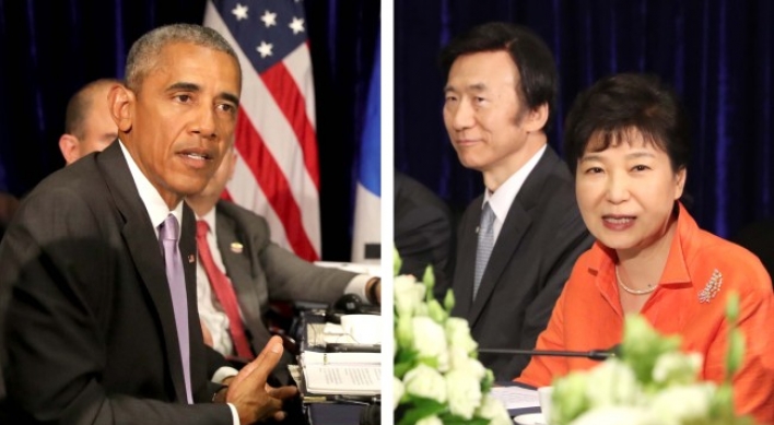 Park, Obama stress China's role on N.K. nukes, sanctions