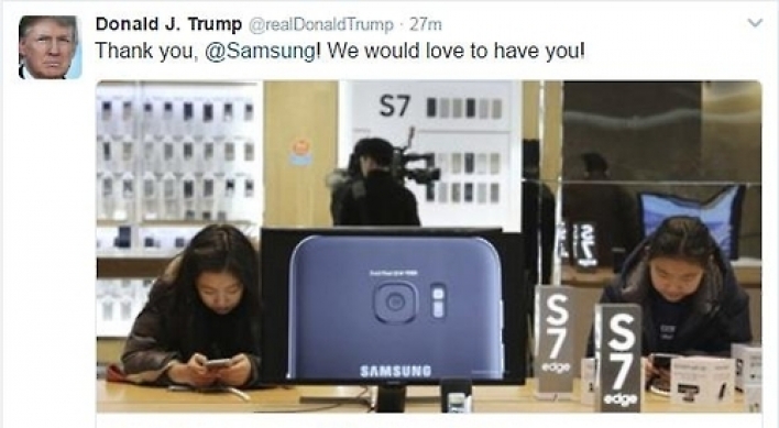 Samsung confused over Trump’s ‘thank you’ tweet