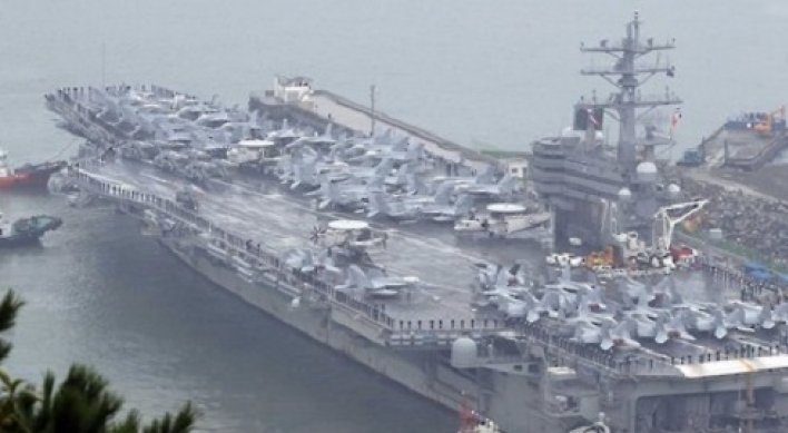 Two US aircraft carriers set for drills in East Sea: source