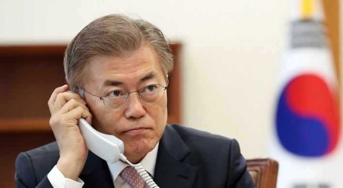 Moon, UAE prince hold phone talks over NK nukes