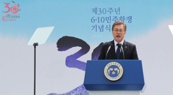 President Moon vows not to let democracy falter again