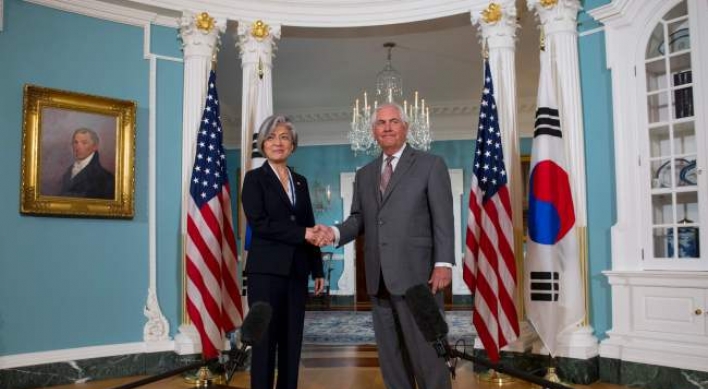 Tillerson: US, S. Korea on same page on reining in N. Korea