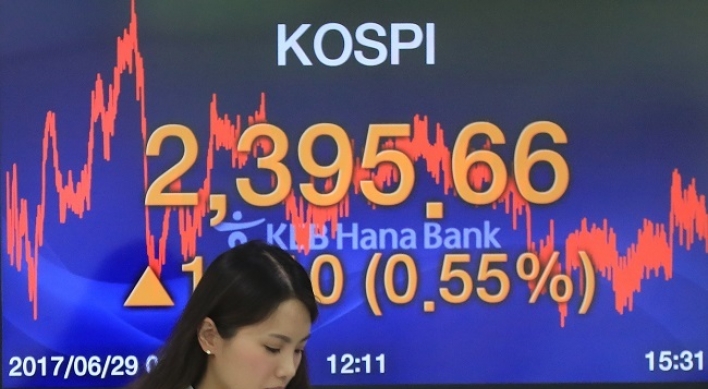Seoul stocks finish at new record high on large-cap gains