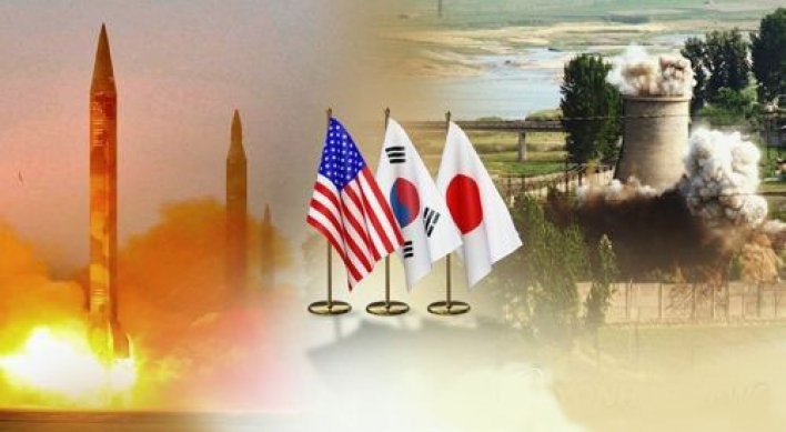 S. Korea, US, Japan vow 'maximum pressure' on N. Korea for dialogue