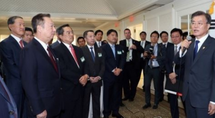 Moon to meet biz leaders in two groups this week