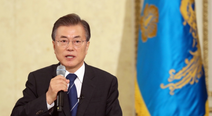 Moon reiterates no war on peninsula, Seoul and US have shared vision