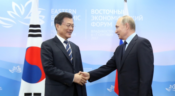 Moon, Putin call for immediate efforts to stop N. Korean provocation