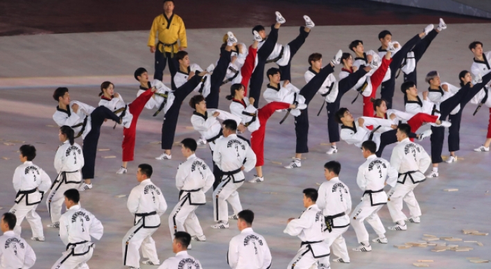 Two Koreas showcase joint taekwondo performance ahead of opening ceremony