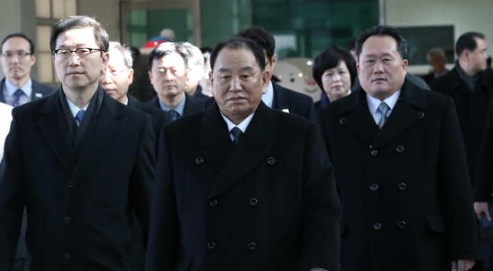 N. Korean delegates arrive in Seoul for Olympic closing ceremony amid protest