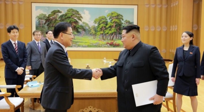 Kim Jong-un meets Seoul's special envoys on first day of visit