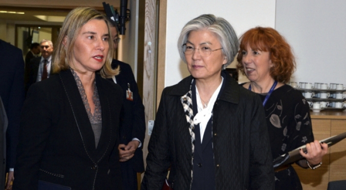 Foreign ministers of S. Korea, EU vow cooperation for peaceful denuclearization of NK