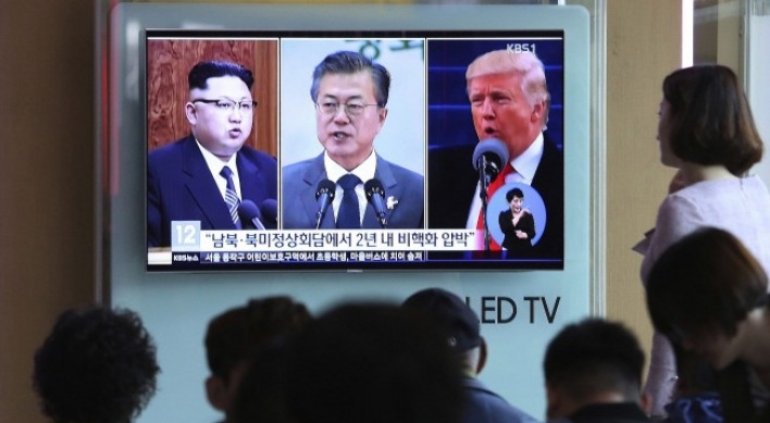 Moon, Trump vow efforts to ensure US, NK agree on concrete denuclearization measures