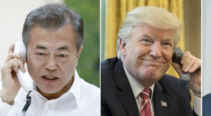 Moon ramps up cooperation with US, Japanese leaders in inter-Korean summit follow up