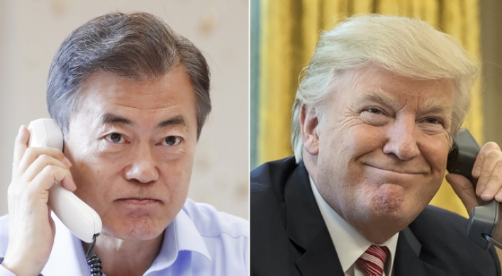 Moon, Trump vow continued effort to ensure successful US-NK summit