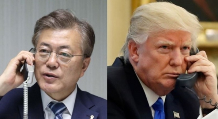 Moon, Trump discuss views on 'various responses'  by NK