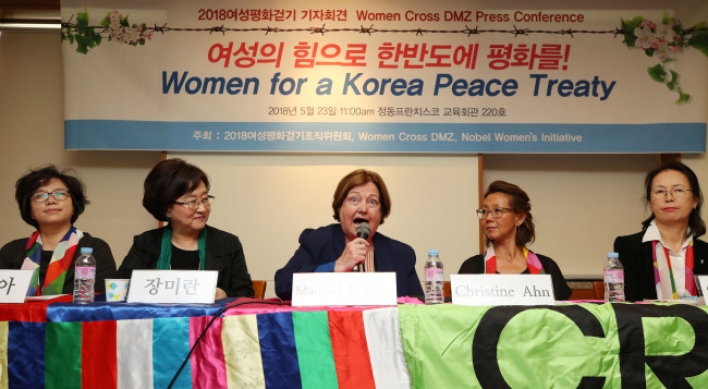 Novel laureate Maguire, female activists to lead peace march near DMZ