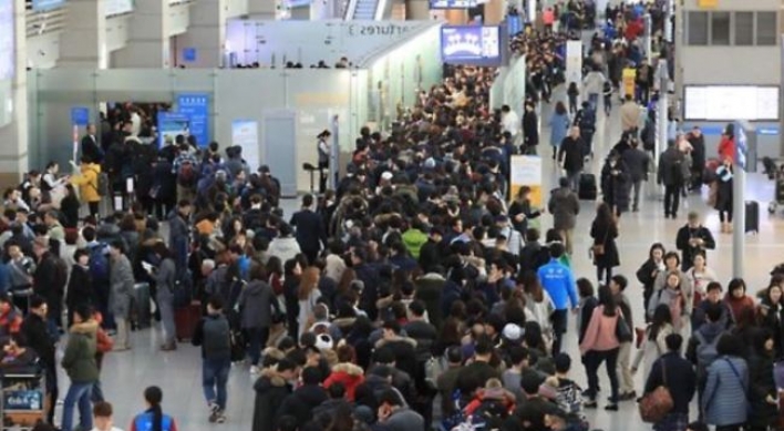 Korea's int'l air passenger traffic jumps 12.5% last month