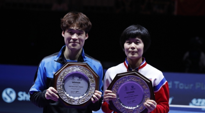 Unified Korean team wins mixed doubles ping pong title