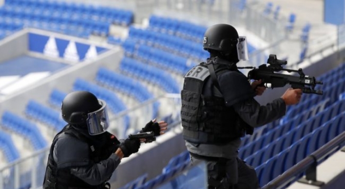 EU security chiefs, Sessions hold stadium terrorism exercise